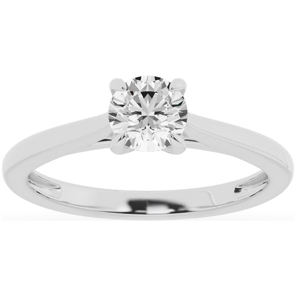 Unique Moments 0.75 Carat Solitaire 4-Prong Lab Grown Diamond Engagement Ring 14K White Gold