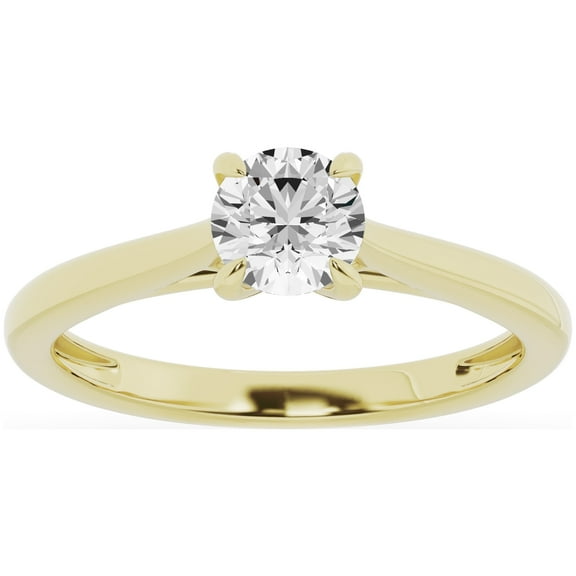 Unique Moments 0.75 Carat Solitaire 4-Prong Lab Grown Diamond Engagement Ring 14K Yellow Gold