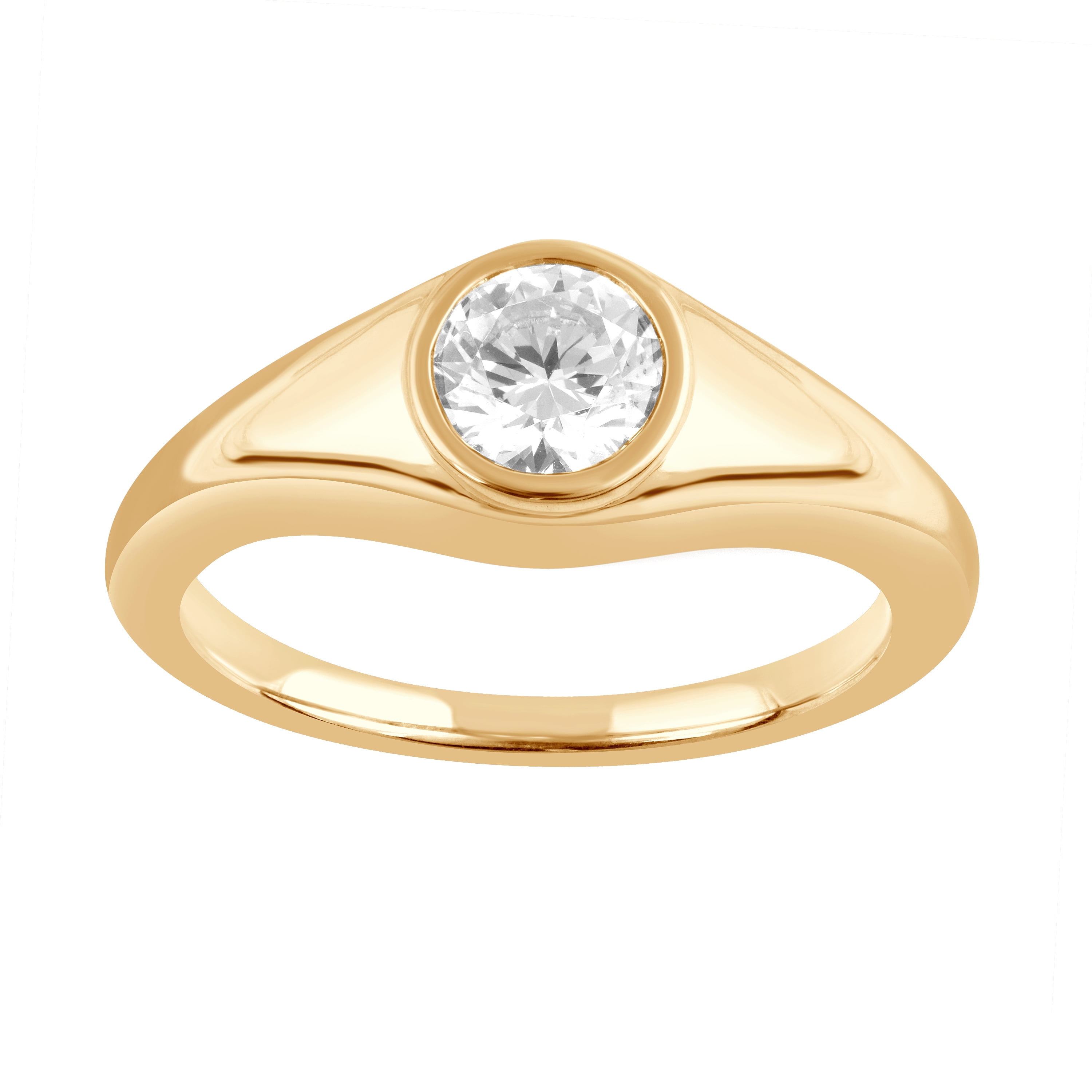 Unique Moments 0.62 Ctw Lab Grown Diamond Ring in Sterling Silver Yellow  Plated for Women (HI-SI/I1)
