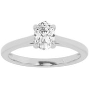 DIAMONDMUSE Unique Moments 0.75 ct Lab Grown Solitaire Oval Diamond Engagemetn Ring for Women 14K White Gold