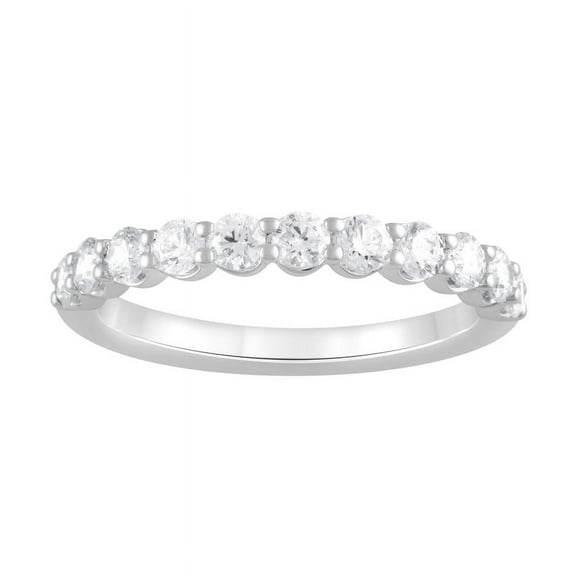 Unique Moments 0.75 ct Round Lab Grown Diamond Half Eternity Ring Women's Stackable Wedding Band Ring 14KT White Gold