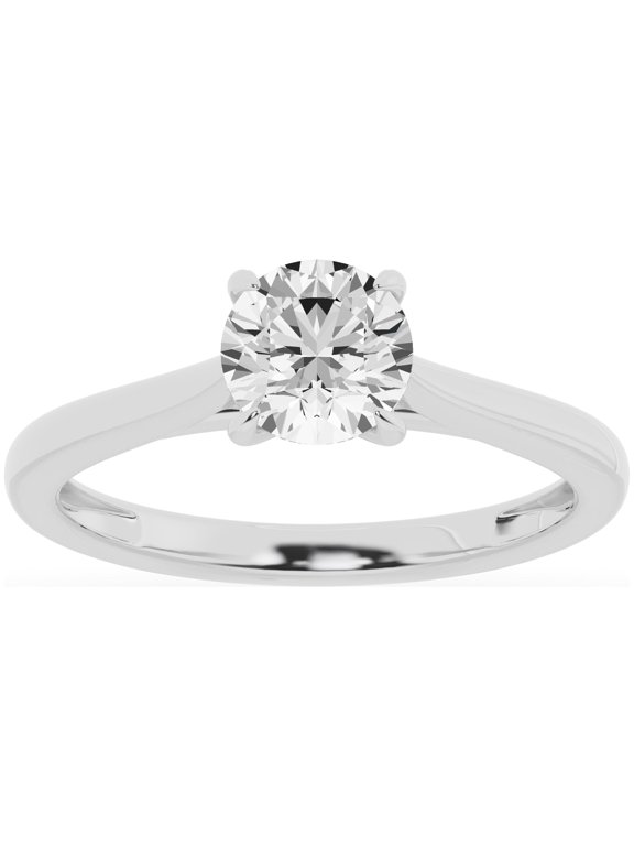 Unique Moments 1.00 Carat Solitaire 4-Prong Lab Grown Diamond Engagement Ring 14K White Gold