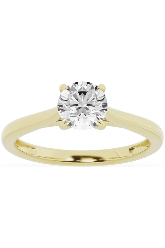 Unique Moments 1.00 Carat Solitaire 4-Prong Lab Grown Diamond Engagement Ring 14K Yellow Gold