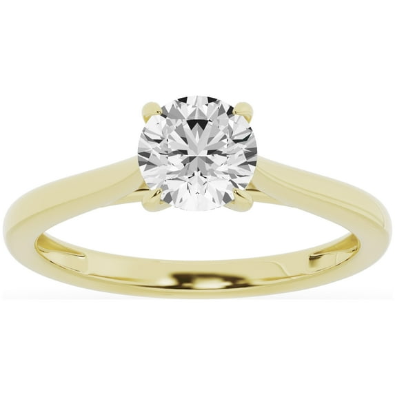 Unique Moments 1.00 Carat Solitaire 4-Prong Lab Grown Diamond Engagement Ring 14K Yellow Gold