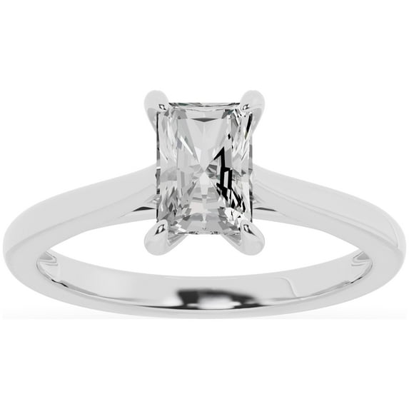 Unique Moments 1.00 Carat Solitaire 4-Prong Lab Grown Radiant Diamond Engagement Ring 14K White Gold