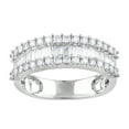 thumbnail image 1 of Unique Moments 1.02 Ct Round & Baguette Cut Lab Grown Diamond Engagement Ring Sterling Silver, 1 of 1