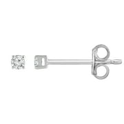 UNIQUE MOMENTS 1/10 Ct Round Lab Grown Diamond Stud Earrings in 10K White Gold for Women (J-SI-I1)