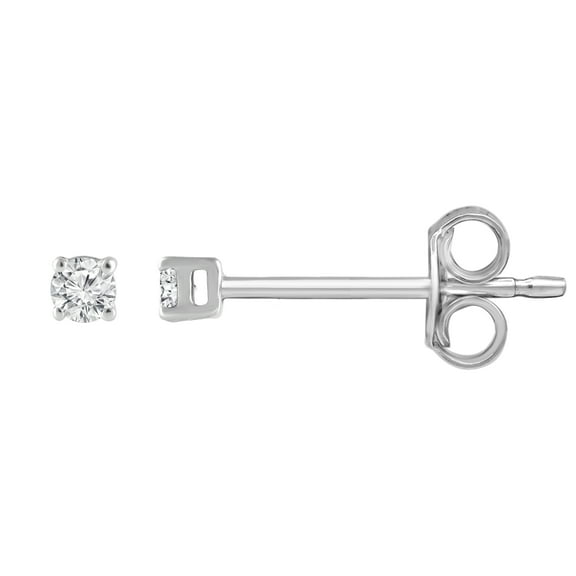 Unique Moments 1/10 Ct Round Lab Grown Diamond Stud Earrings in 10K White Gold for Women (J-SI-I1)