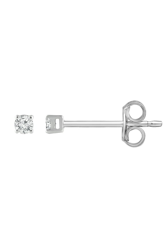 1/10 Ct Round Lab Grown Diamond Stud Earrings in 10K White Gold for Women (J-SI-I1)
