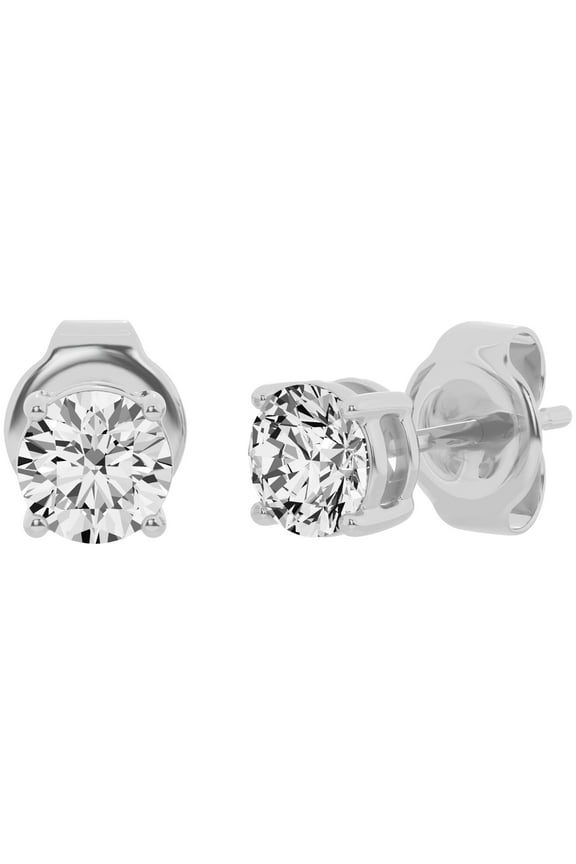 Unique Moments 1/2 Ct Lab Grown Diamond Push Back Studs 10k White Gold (H-I, SI-I1) for Women