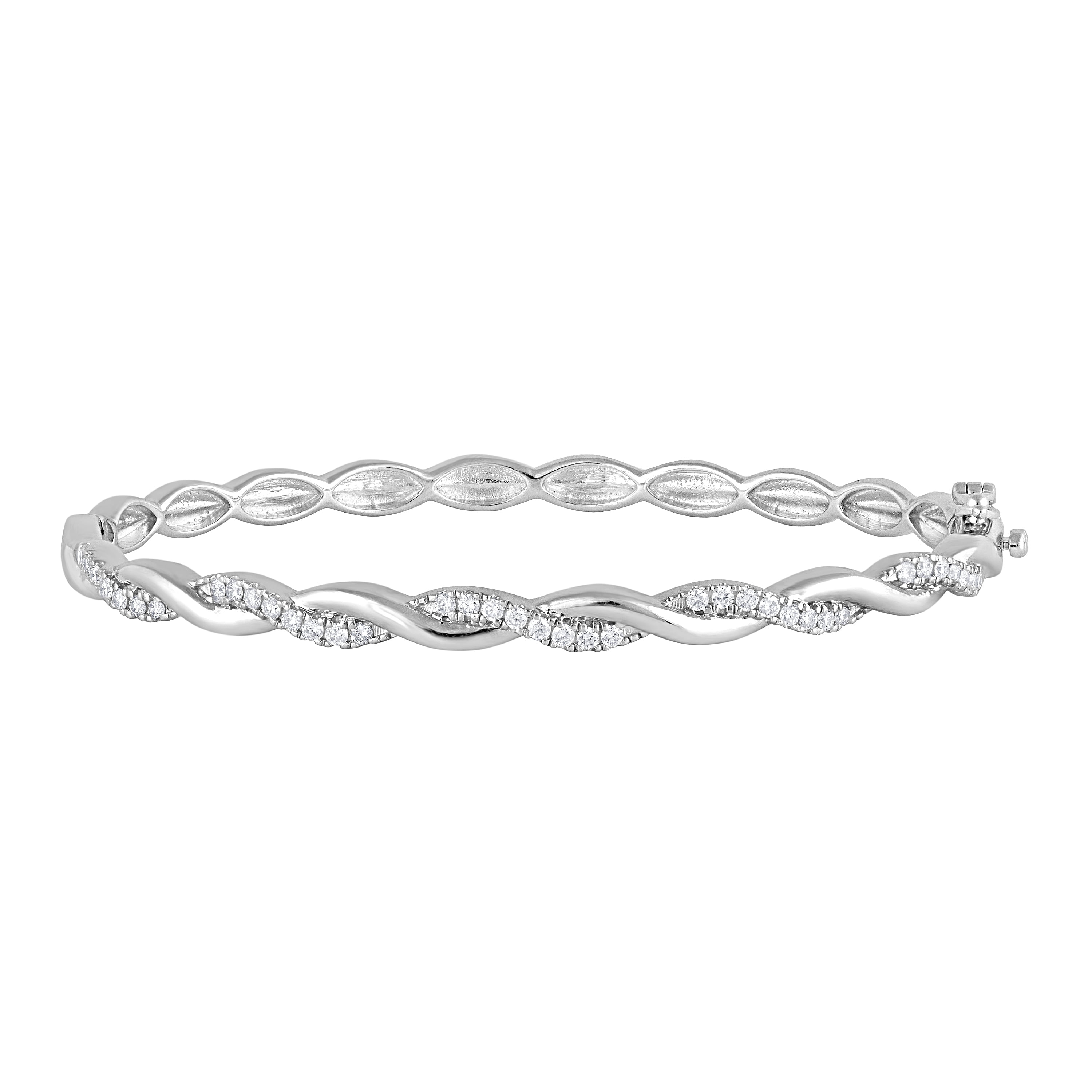 Unique Moments 1/2 Ct Round Lab Grown Diamond Infinity Bangle in Silver for Women (H-I, SI-I1)