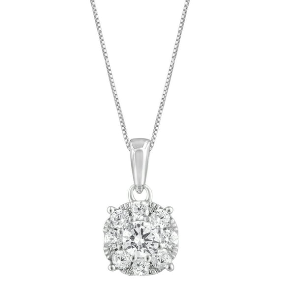 Unique Moments 1/2 Ct Round Lab Grown Diamond Pendant in Silver for Women (J-SI-I1)