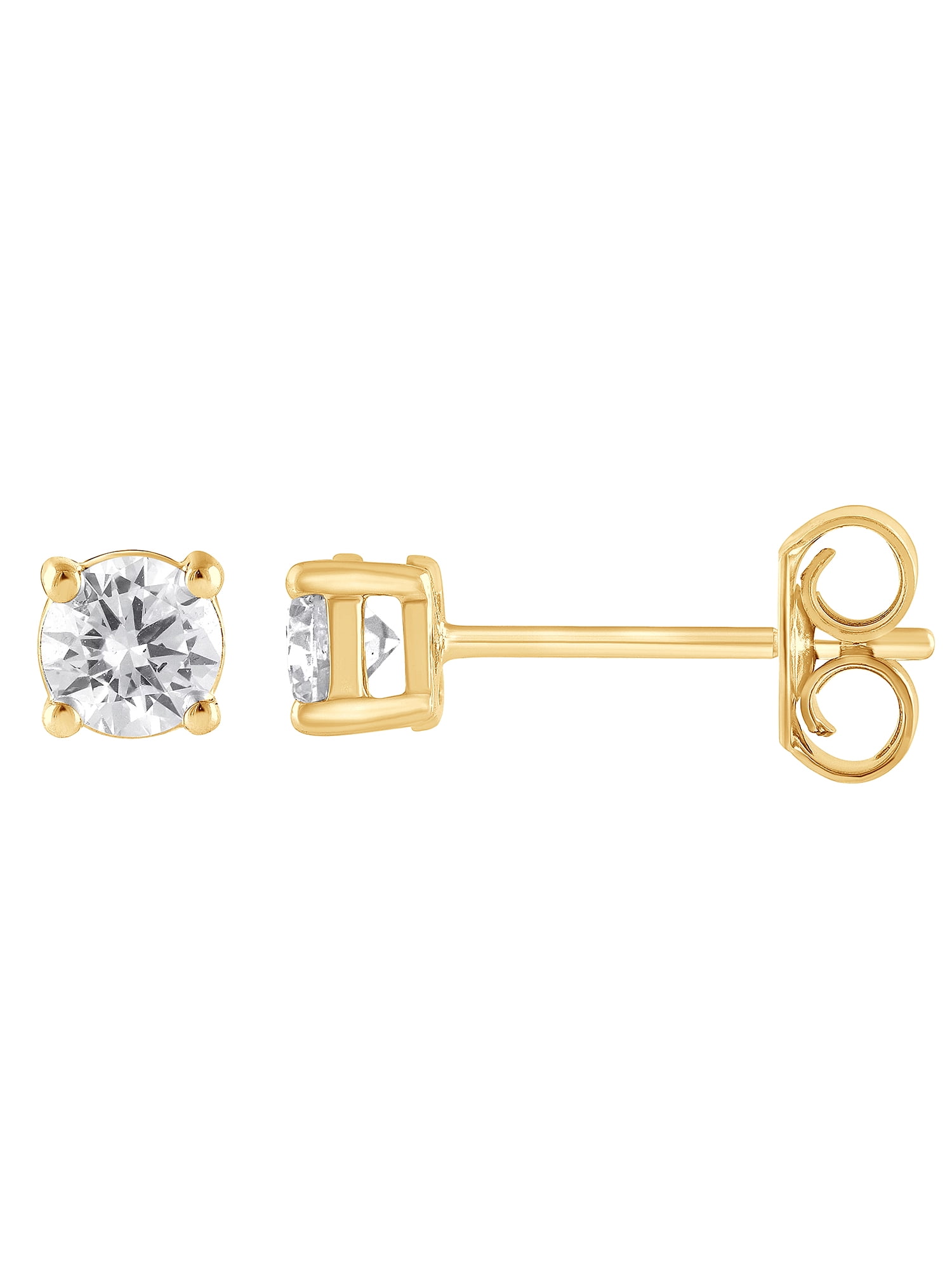 Unique Moments 1/2 Ct Round Lab Grown Diamond Stud Earrings in 10K Yellow Gold for Women (J-SI-I1)