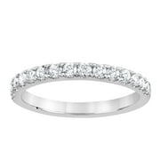 UNIQUE MOMENTS 1/2 Ct Round Lab Grown Diamond Wedding Band in 10K White Gold for Women (J, SI-I1)