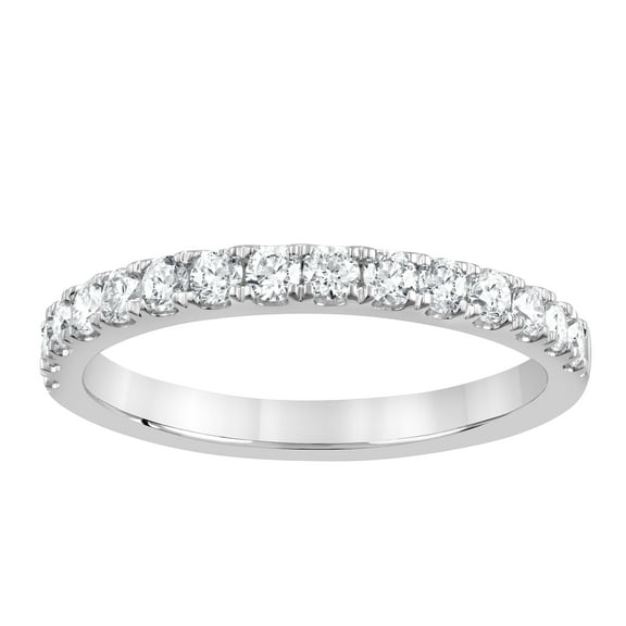 Unique Moments 1/2 Ct Round Lab Grown Diamond Wedding Band in 10K White Gold for Women (J, SI-I1)