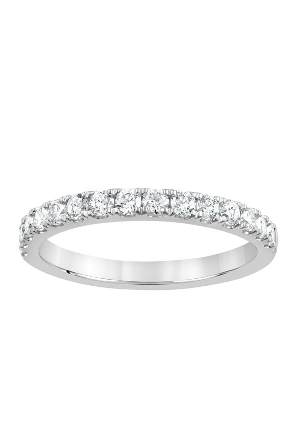 1/2 Ct Round Lab Grown Diamond Wedding Band in 10K White Gold for Women (J, SI-I1)