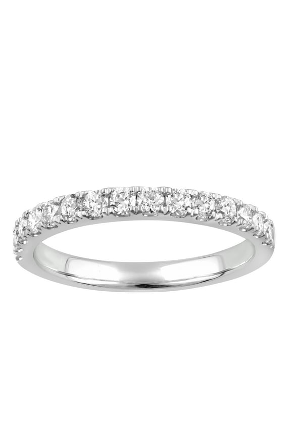 1/2 Ct Round Lab Grown Diamond Wedding Band in 10K White Gold for Women (J, SI-I1)
