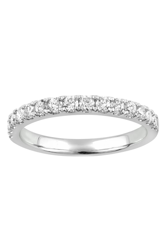 Unique Moments 1/2 ct Round Lab Grown Diamond Wedding Band in 10K White Gold for Women (J, SI-I1)