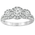 thumbnail image 1 of Unique Moments 1.25 ct Lab Grown Diamond 3 Station Halo Engagement Ring in 14K White Gold (G-H, SI1-SI2), 1 of 10