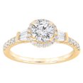 thumbnail image 1 of Unique Moments 1.25 ct Round-Cut Side Baguette Lab Grown Vintage Halo Diamond Engagement Ring 14KT Yellow Gold, 1 of 5