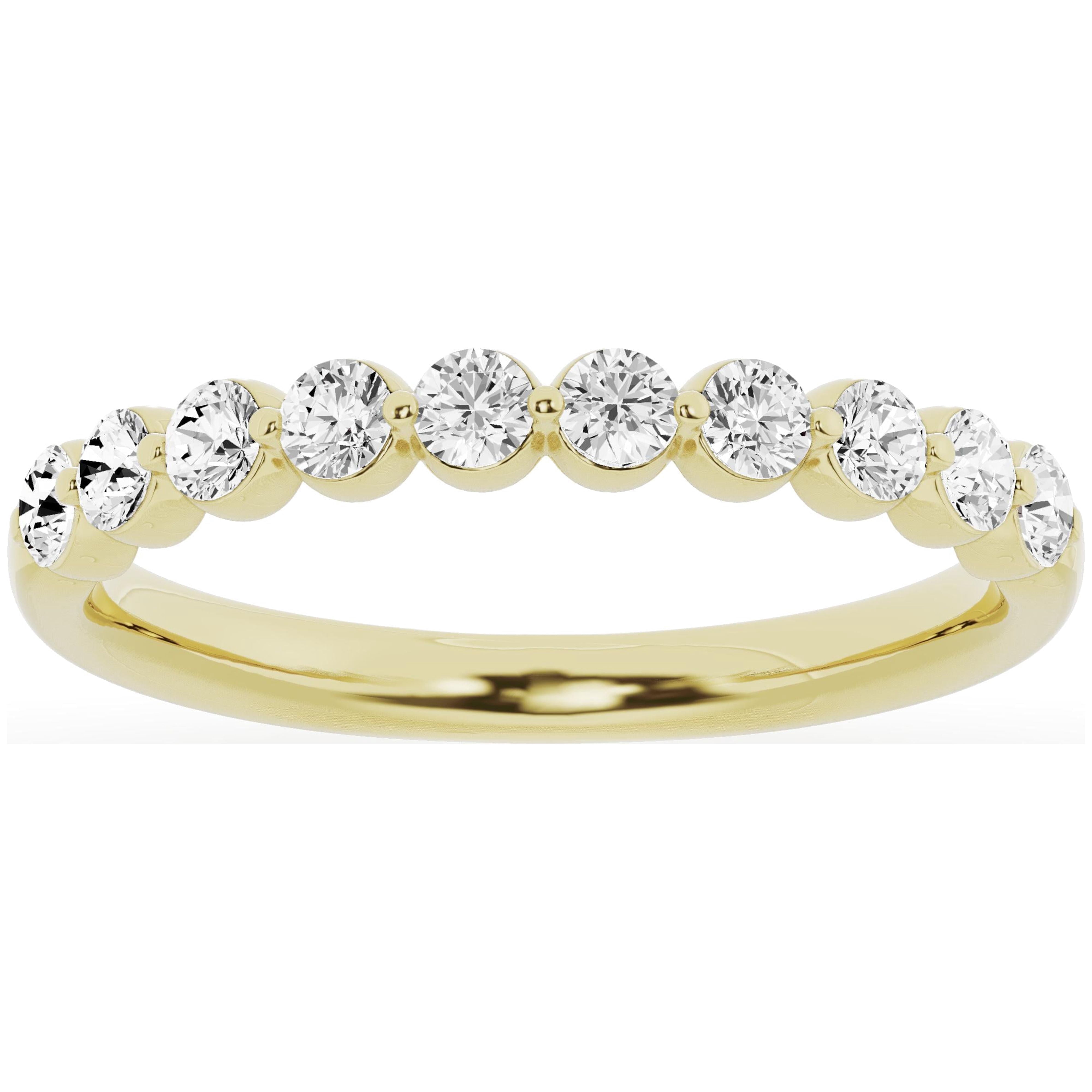 Unique Moments 1/2ct Diamond Stackable Wedding Ring Band 10K Yellow Gold for Women