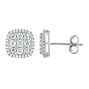 UNIQUE MOMENTS 1/3 Ct Round Lab Grown Diamond Earrings in Sterling Silver for Women (J-SI-I1)
