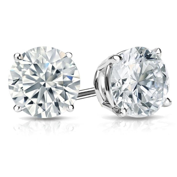 Unique Moments 1/4 Carat Round Lab Grown Diamond Stud Earrings in 14K White Gold Jewelry for Women