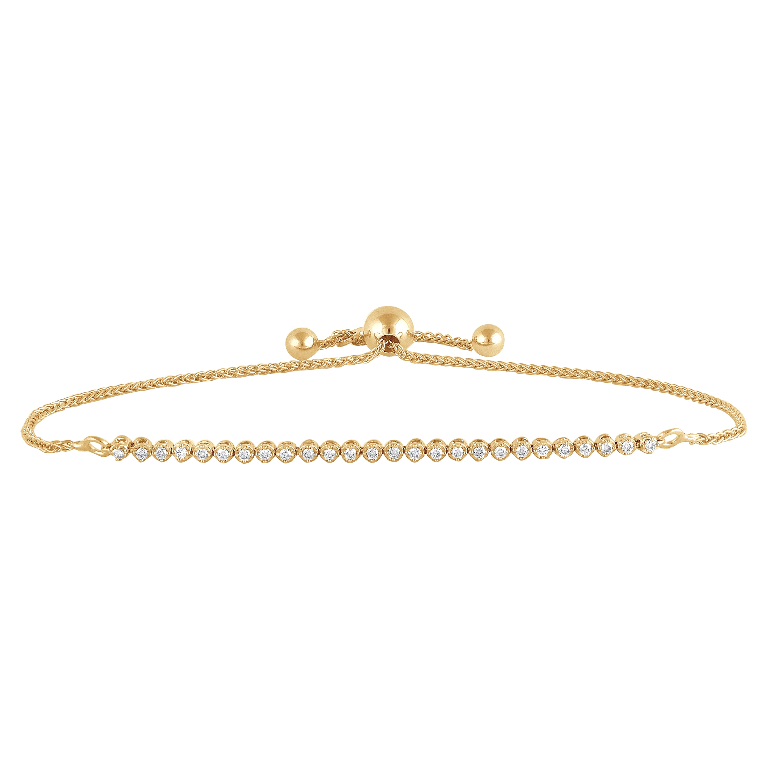 Brilliance Fine Jewelry 1/4 Ct Round Lab Grown Diamond Bracelet in YG Plated Sterling Silver for Women