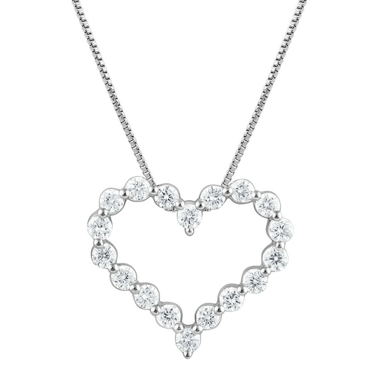 LADIES HEART PENDANT 0.25CT ROUND DIAMOND 14K WHITE GOLD (SI QUALITY) LADIES HEART PENDANT 0.25CT ROUND DIAMOND 14K WHITE GOLD (SI QUALITY)