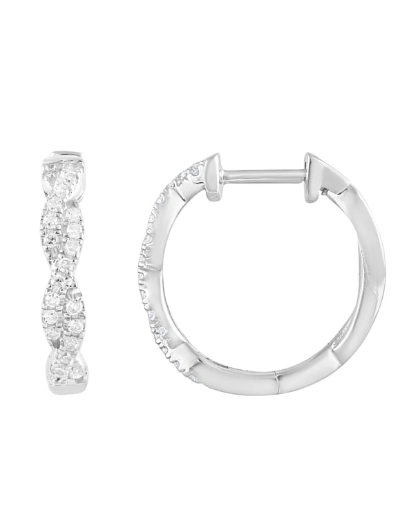 1/4 Ct Lab Grown Diamond Twist Infinity Hoop Earring in Silver for Women (H-I, SI-I1)