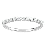 UNIQUE MOMENTS 1/4 Ct Round Cut Lab Grown Diamond Half Eternity Band Ring in Sterling Silver (H-I, SI-I1)
