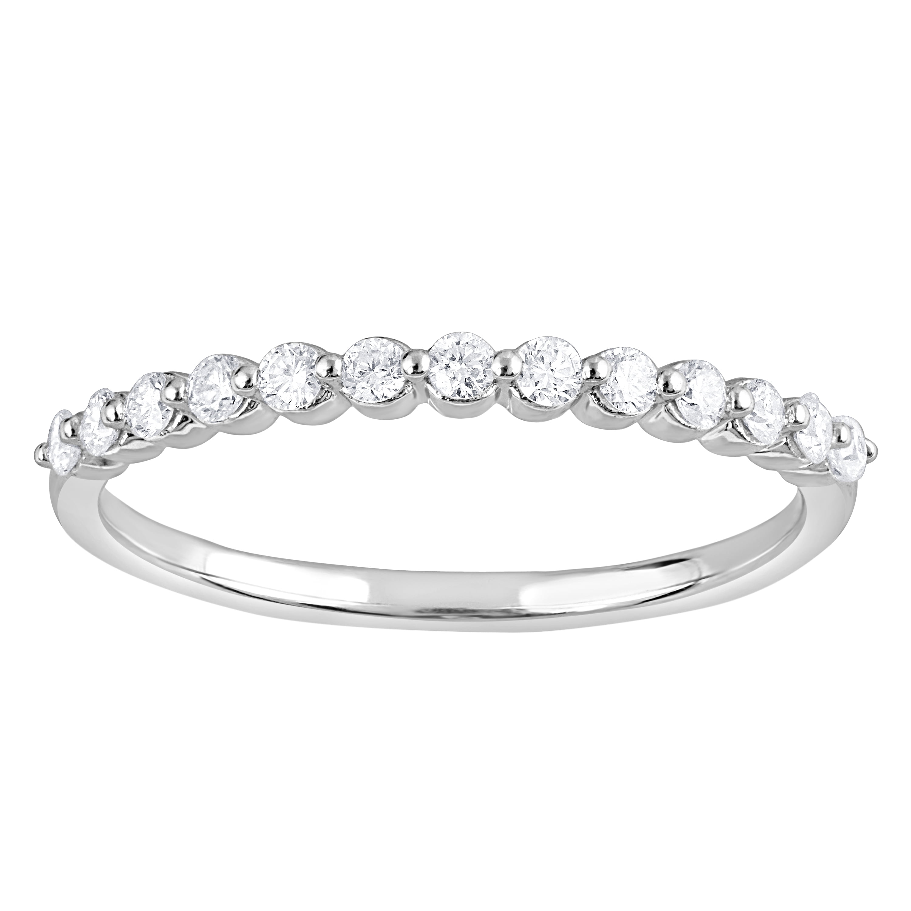 Unique Moments 1/4 Ct Round Lab Grown Diamond Band Ring in Sterling Silver for Women (H-I, SI-I1)