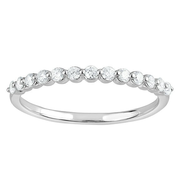 Unique Moments 1/4 Ct Round Lab Grown Diamond Band Ring in Sterling Silver for Women (H-I, SI-I1)