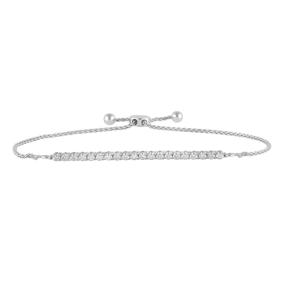 Unique Moments 1/4 Ct Round Lab Grown Diamond Bolo Bracelet in Sterling Silver (J, SI-I1)