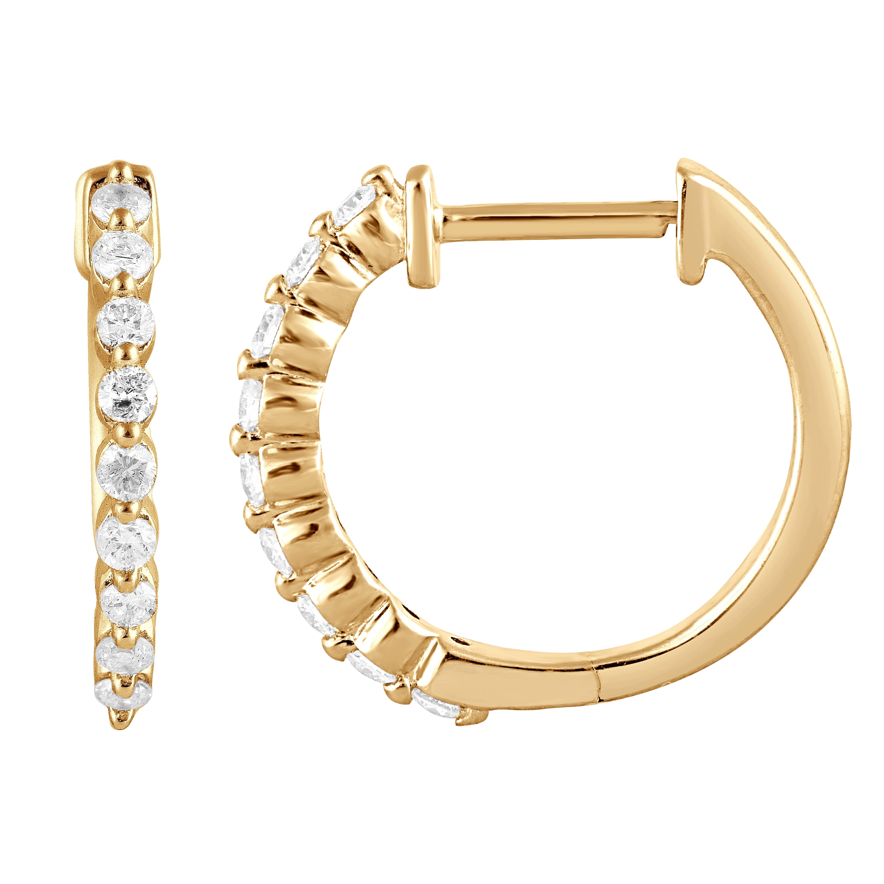 Unique Moments 1/4 Ct Round Lab Grown Diamond Hoop Earring in Silver for Women (H-I, SI-I1)