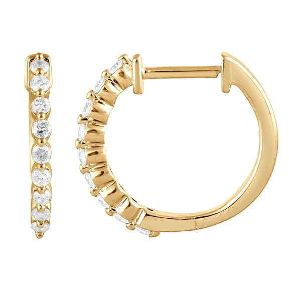 Unique Moments 1/4 Ct Round Lab Grown Diamond Hoop Earring in Silver for Women (H-I, SI-I1)