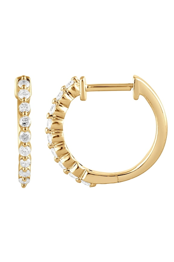 1/4 Ct Round Lab Grown Diamond Hoop Earring in Silver for Women (H-I, SI-I1)