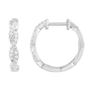 Unique Moments 1/4 ct Round Lab Grown Diamond Twist Infinity Hoop Earring in Sterling Silver (H-I, SI-I1)