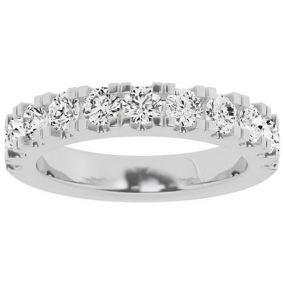 Unique Moments 1.5 Carat Lab Grown Round-Cut Diamond Wedding Band in 14K White Gold