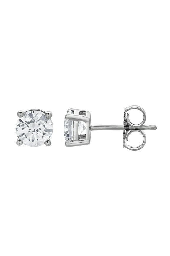 1.5 Ct Cut Lab Grown Diamond Solitaire Stud Earrings 10K White Gold for Women