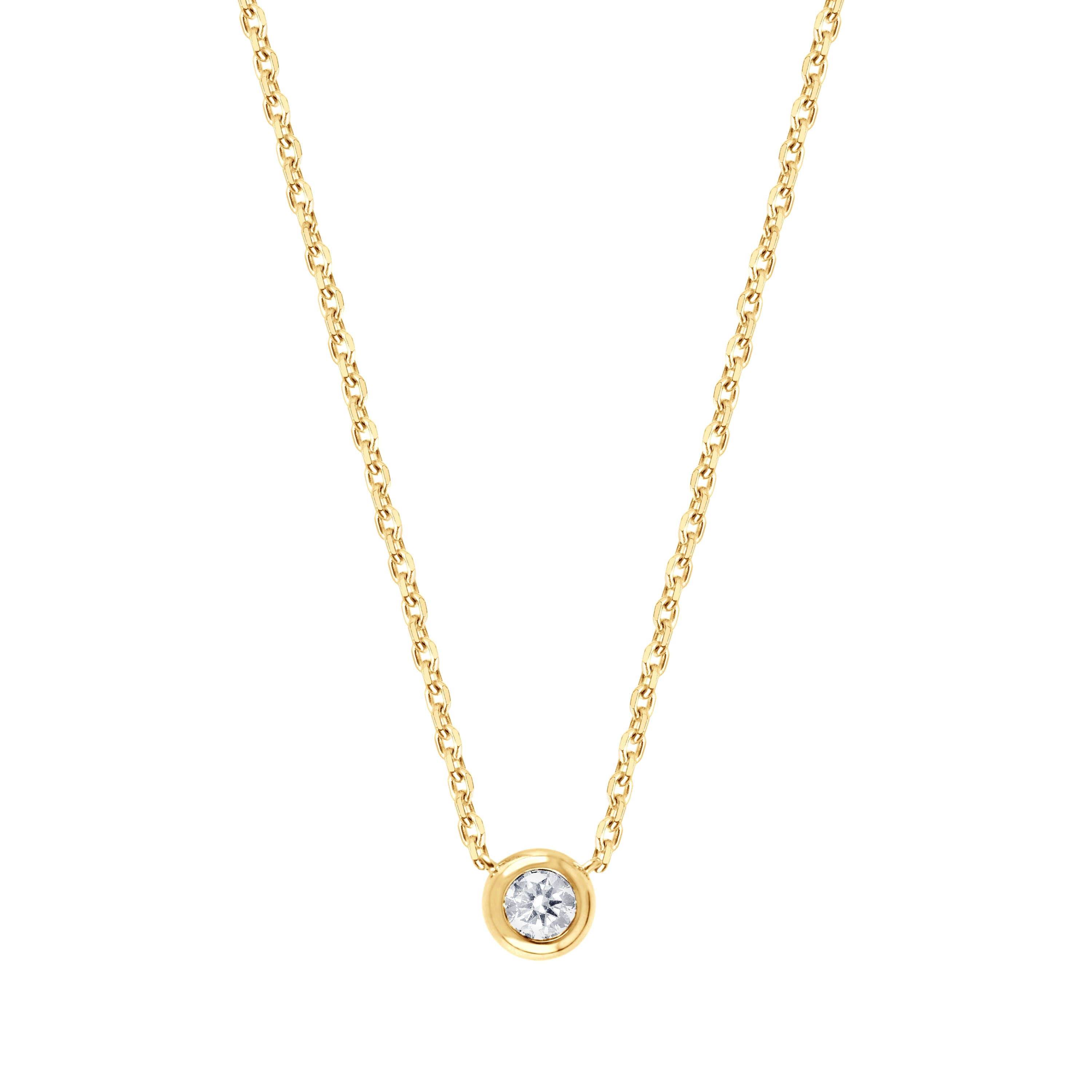 Unique Moments 1/5 Ct Round Lab Grown Diamond Necklace in YG Plated Sterling Silver for Women (J, SI-I1)