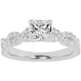 thumbnail image 1 of Unique Moments 1.5 ct Lab Grown Princess Diamond Infinity Solitaire Engagement Ring 14K White Gold, 1 of 6