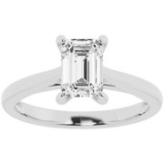 DIAMONDMUSE Unique Moments 1.50 Carat Solitaire 4-Prong Lab Grown Emerald-Cut Diamond Engagement Ring 14K White Gold