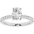 thumbnail image 1 of Unique Moments 1.50 Ct Diamond Solitaire With Accents Oval Engagement Ring 10k White Gold, 1 of 6