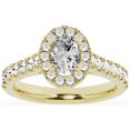thumbnail image 1 of Unique Moments 1.50 ct Lab Grown Diamond Halo Oval Engagement Ring 14K Yellow Gold, 1 of 7