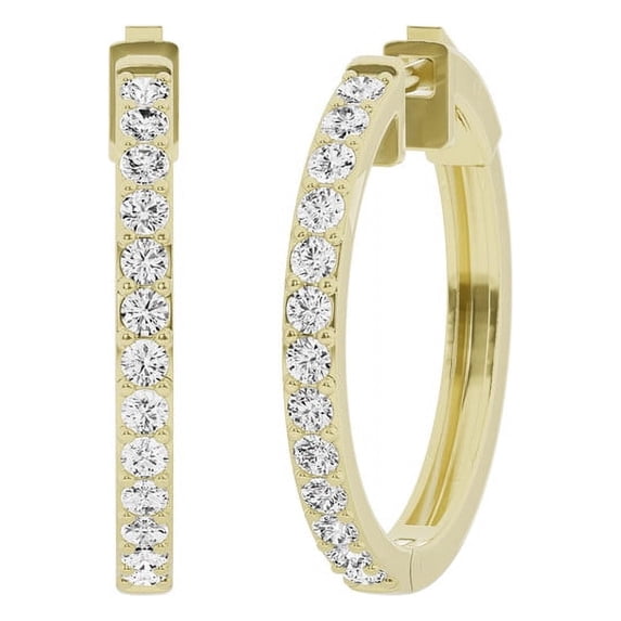 Unique Moments 1.50 ct Lab Grown Diamond Hoop Earrings for Women 14K Yellow Gold