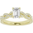 thumbnail image 1 of Unique Moments 1.50 ct Lab Grown Emerald Diamond Infinity Solitaire Engagement Ring 14K Yellow Gold, 1 of 6