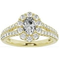 thumbnail image 1 of Unique Moments 1.50 ct Lab-Grown Oval Split Shank Halo Diamond Engagement Ring 10k Yellow Gold, 1 of 6