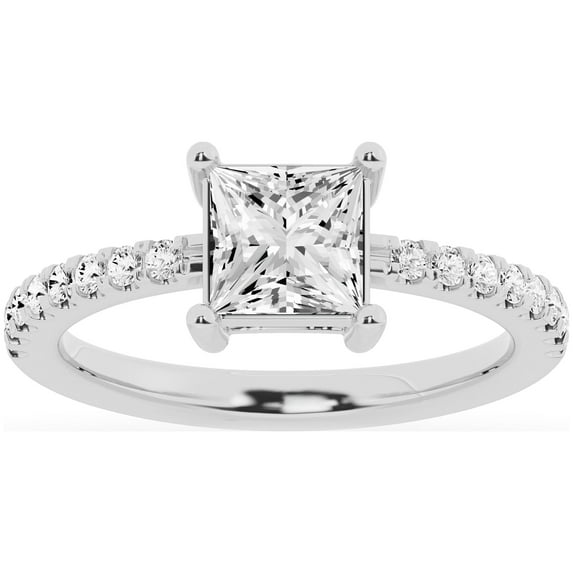 Unique Moments 1.50 ct Lab Grown Princess Cut Diamond Engagement Solitaire Ring 10K White Gold