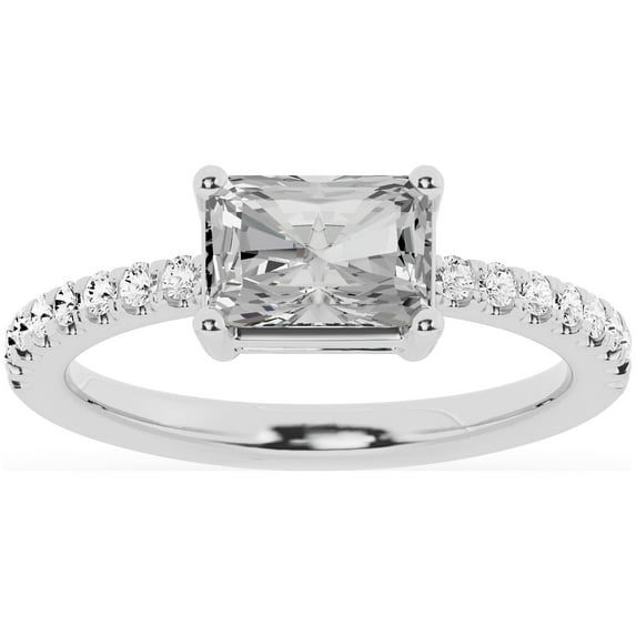 Unique Moments 1.50 ct Lab Grown Radiant Cut Diamond Engagement Solitaire Ring 10K White Gold